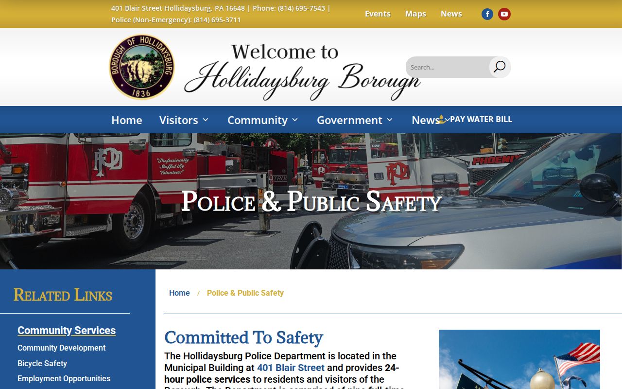 Blair County arrest search through Hollidaysburg Police