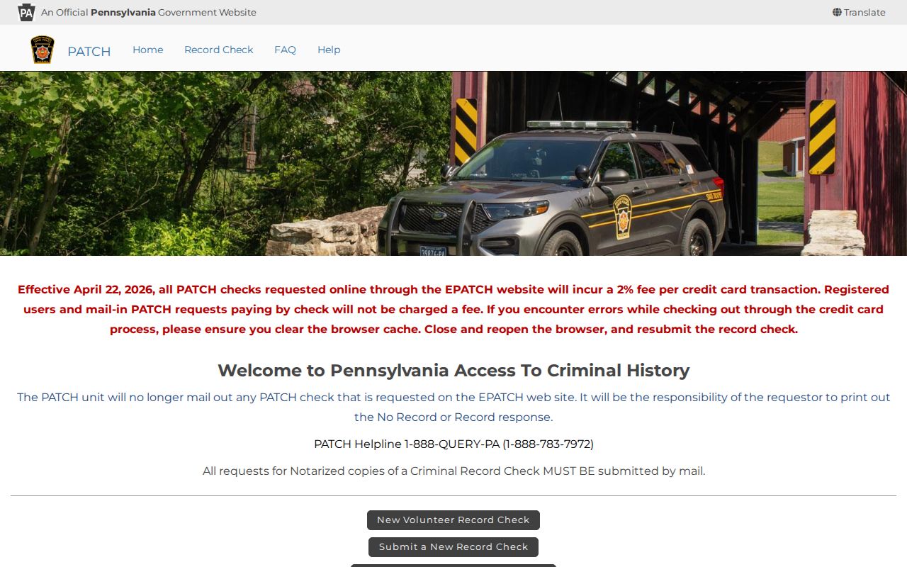 PATCH Pennsylvania criminal history search used for Blair County