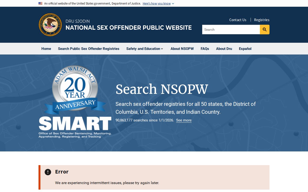 Blair County sex offender search extended through NSOPW